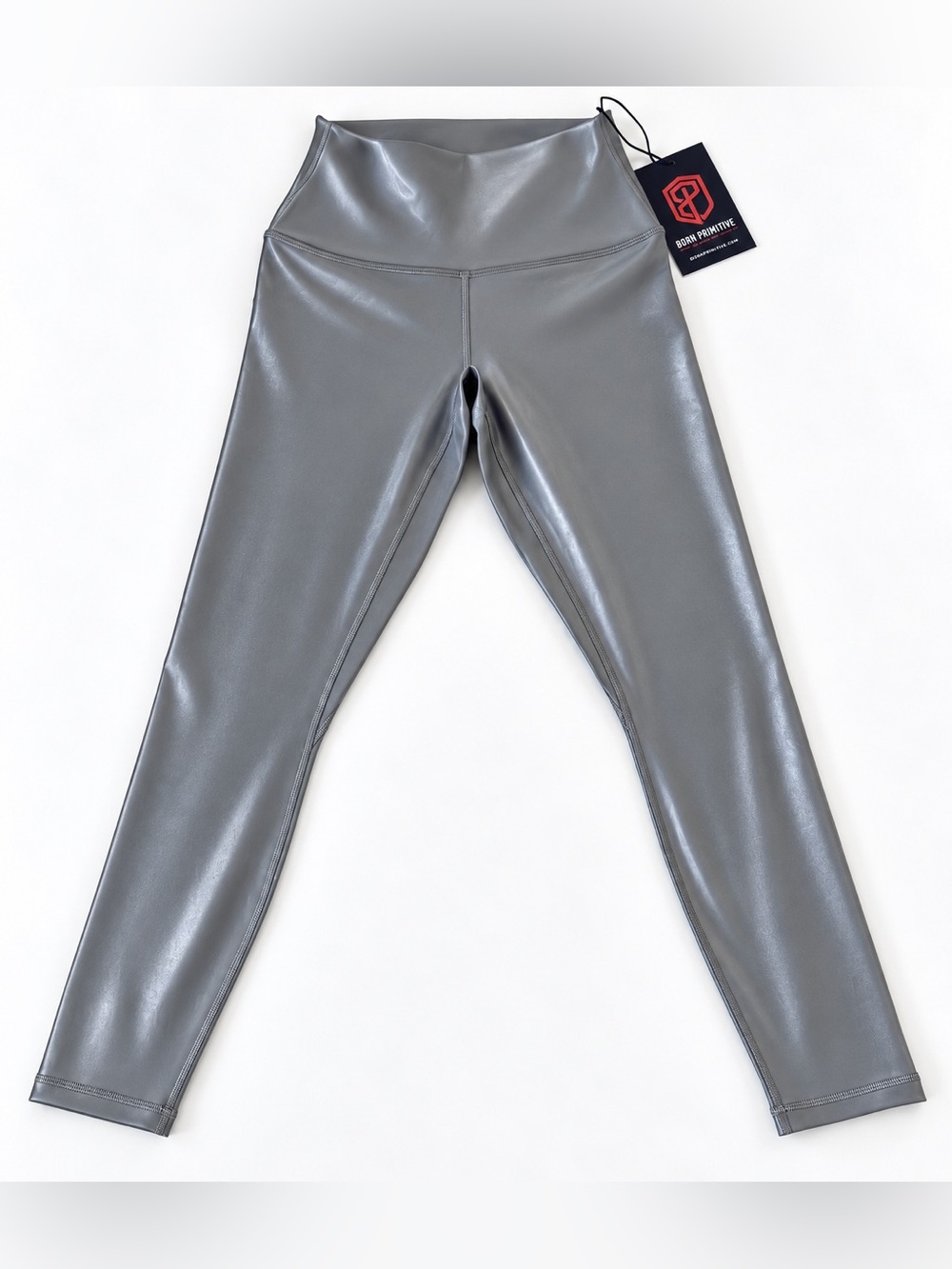 NWT Born Primitive Fierce Leggings Steel Melt Gray Metallic High Rise Size S